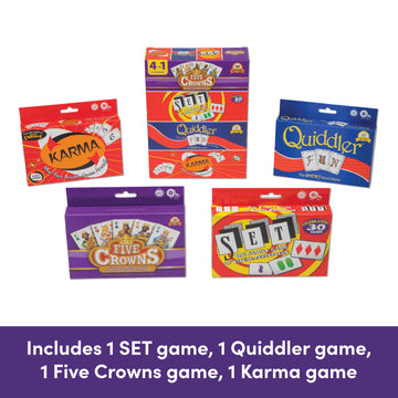 Five Crowns 4 Pack Bundle Card Games For Kids - Card Games For Adults, Family Games Night, Card Games For Families, Multi-Player