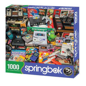 Springbok 1000 Piece Jigsaw Puzzle Gamer's Trove, Engineered Wood, Multi Color, Model 33-10862