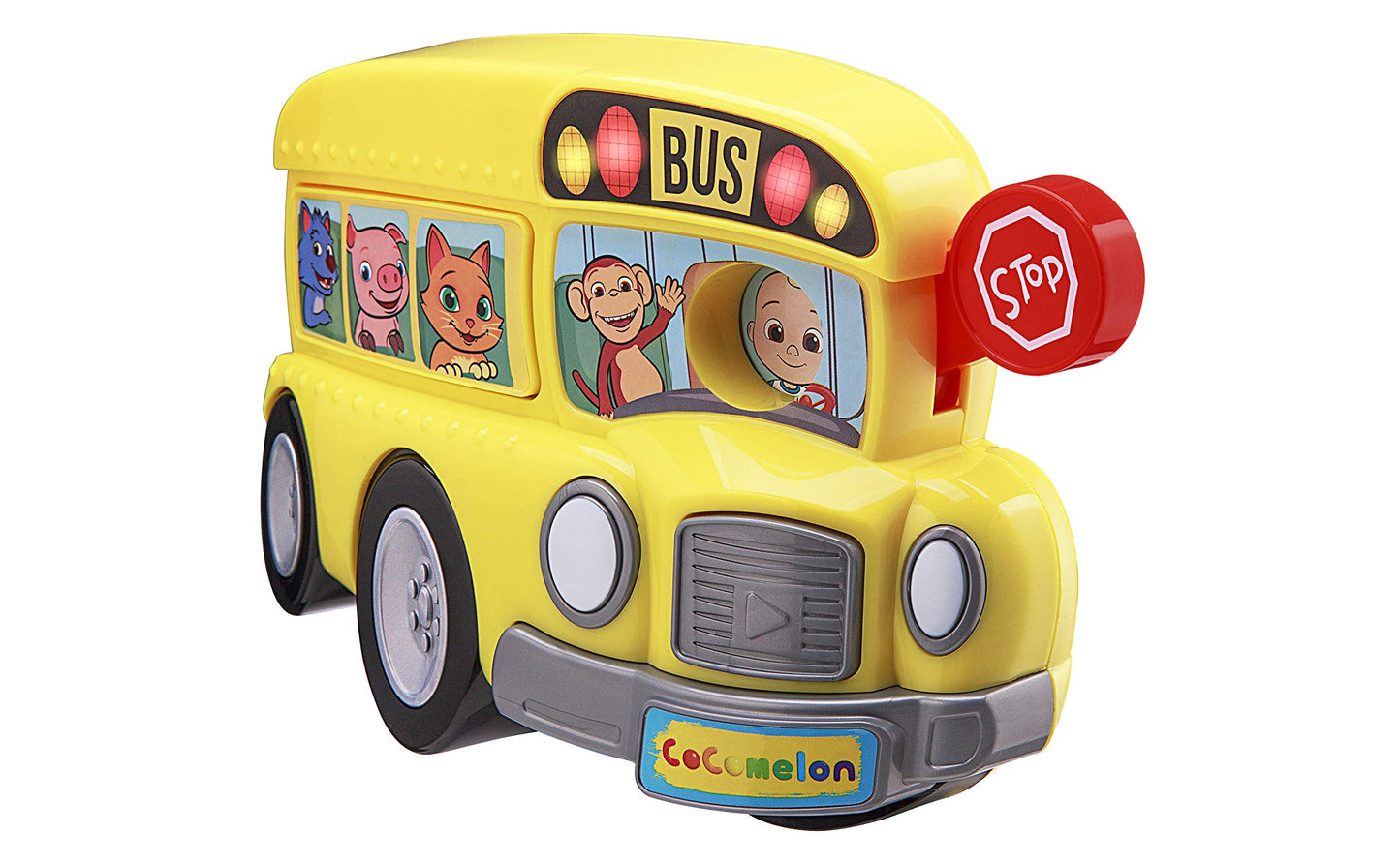 Cocomelon Musical Bus for Kids - Yellow School Bus with Built-in Cocomelon Songs and Sound Effects Fun Musical Cocomelon Toy for
