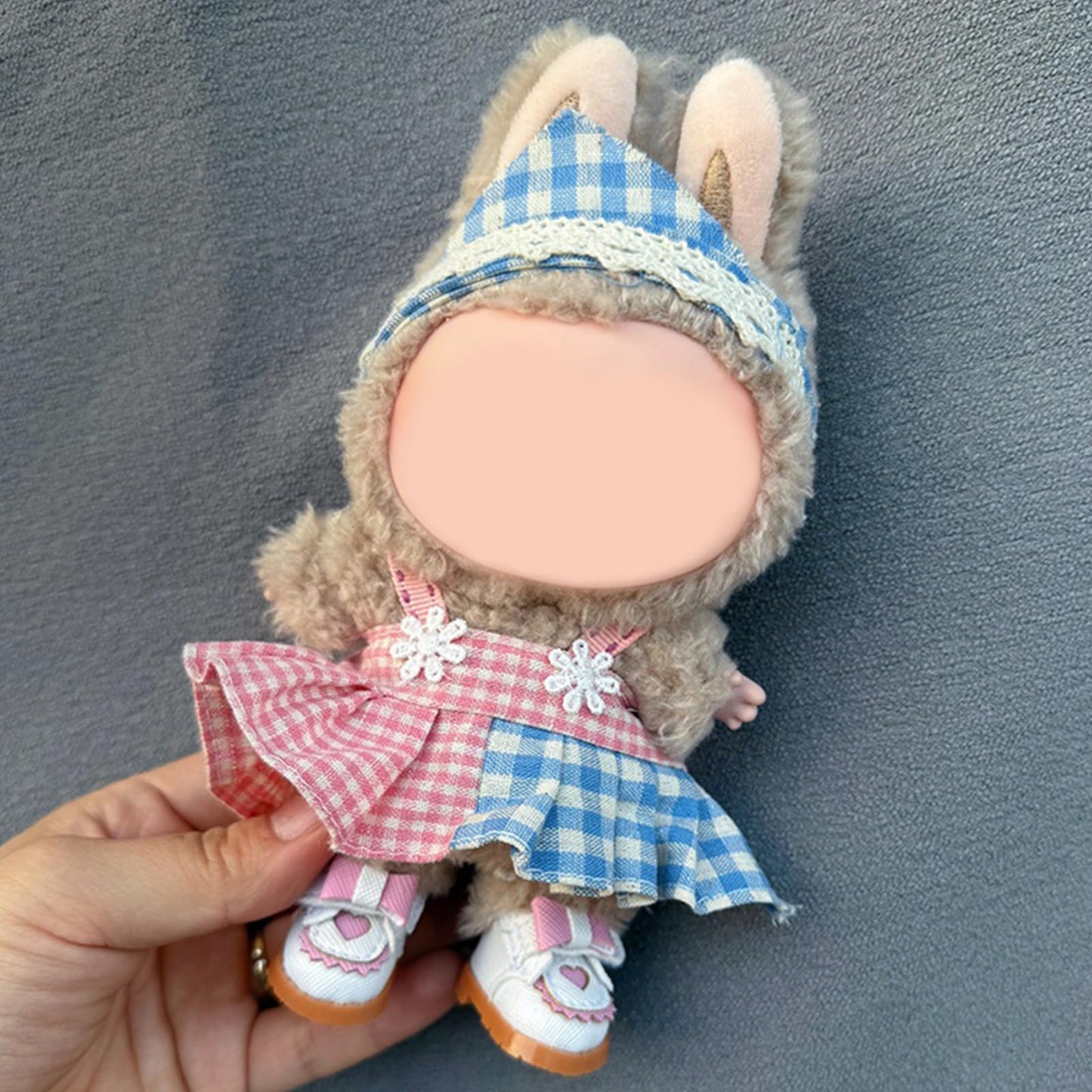 Clothes for Doll(NO Doll Included) 15/17cm Doll Clothes Set for Doll Outfit Accessories for Dolls(Plaid Dress)