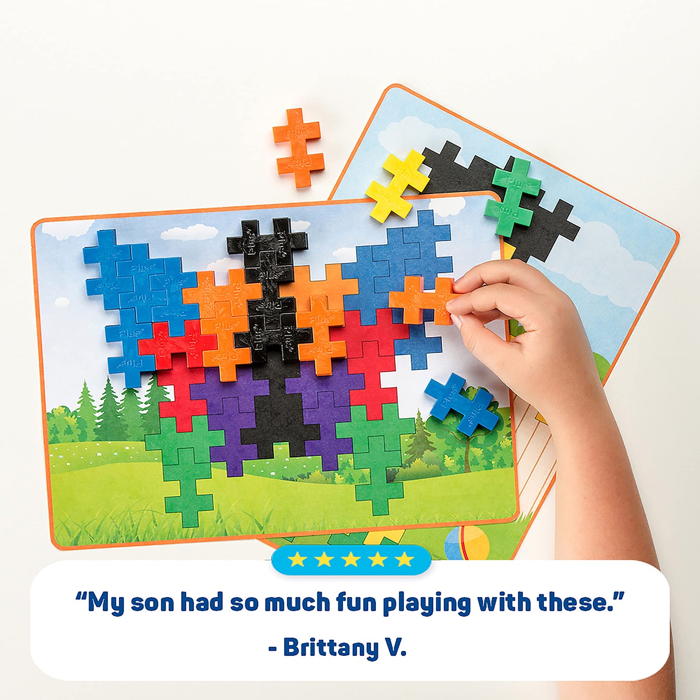 Plus Plus - Big - Big Picture Puzzles, Basic Color Mix - Construction Building Stem Toy, Interlocking Large Puzzle Blocks For To