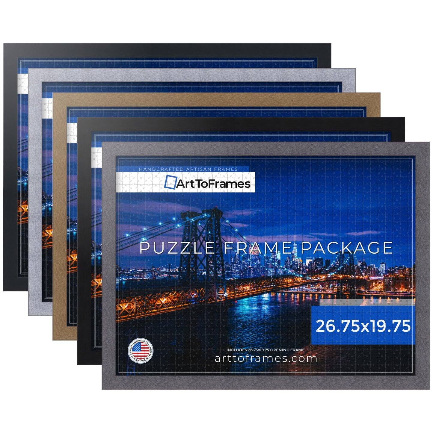 Arttoframes 26.75X19.75 Inch/68X50 Cm Black Frame For 1000 Piece Puzzles.This 1.25 Inch Custom Mdf Puzzle Frame Is Black - Comes
