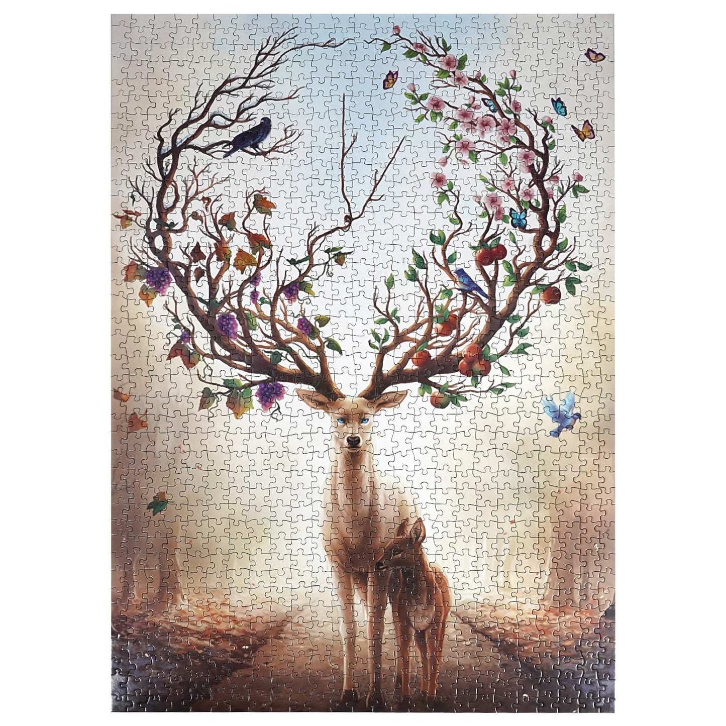 Color Reindeer Jigsaw Puzzles 1000 Pieces For Adults, Color Reindeer Puzzle, Impossible Difficult Challenge Puzzle,Jigsaw Puzzle