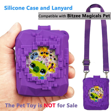 Silicone Cover Case For Bitzee Magicals Interactive Toy Digital Pet And Case, Protective Skin Sleeve For Bitzee Magicals Virtual Electronic Pets Accessories(Case For Bitzee Magicals Pet) (Purple)