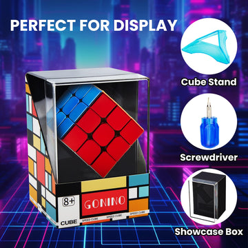 Speed Cube 3X3, Magnetic Mirror Cube 2025, Stickerless Magic Cube Set With Display Stand & Showcase Box, Metallic Color Reflecti