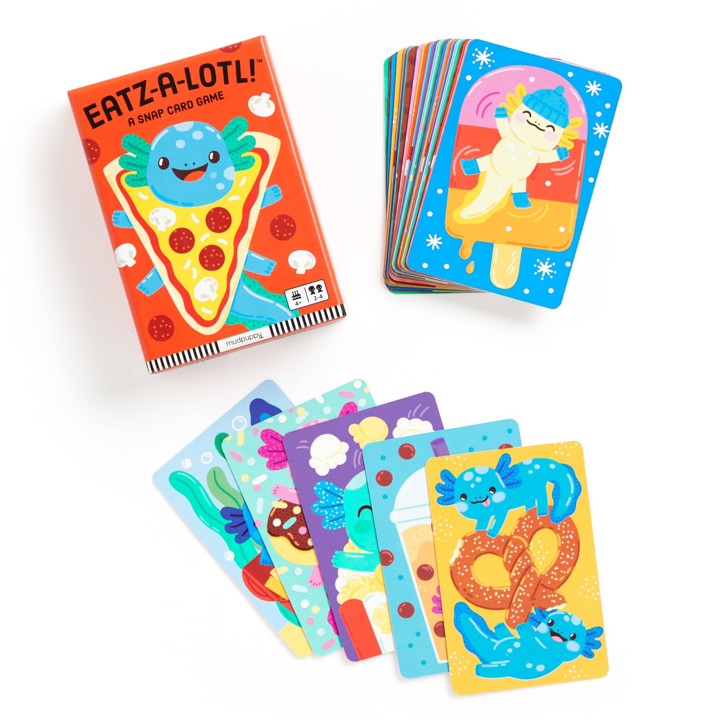 Mudpuppy Eatz-a-lotl! - Axolotl Version of Classic Kids Snap Card Game with Cute Illustrations of Axolotls for Children Ages 4 a