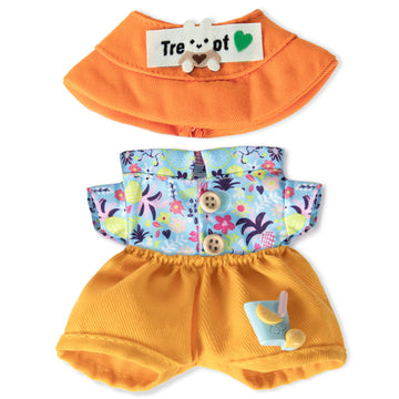 Clothes for 6.7in/17cm Doll Set of 4 Cute Doll Accessories Includes Doll Hat+T-Shirt+Bib Pants+Shoes Set enhanced Fashion Outfit for Collectors Unique Gift (Style C2)