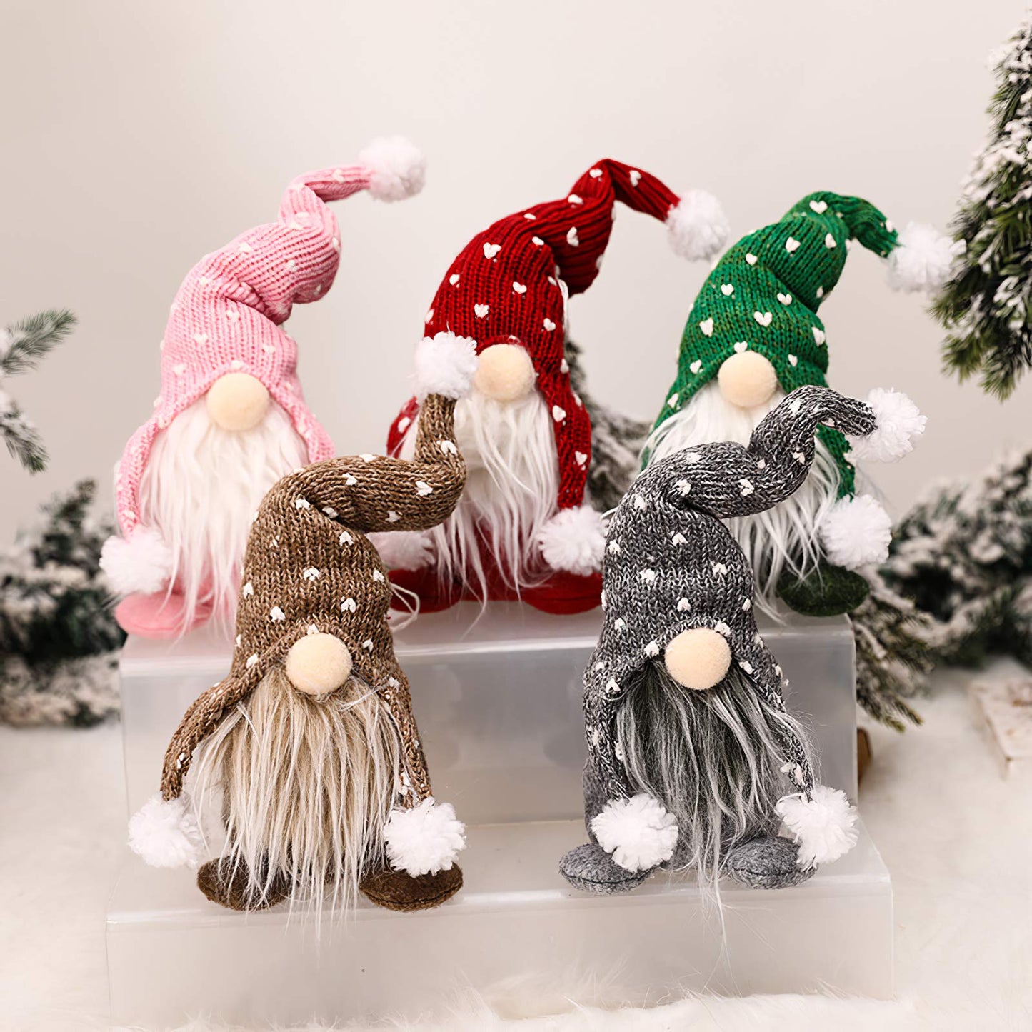 Yanghome Christmas Elf Decoration Xmas Ornaments Thanksgiving Day Gifts Swedish Gnomes Plush Nisse Tomte Figurines Doll Desk Lit