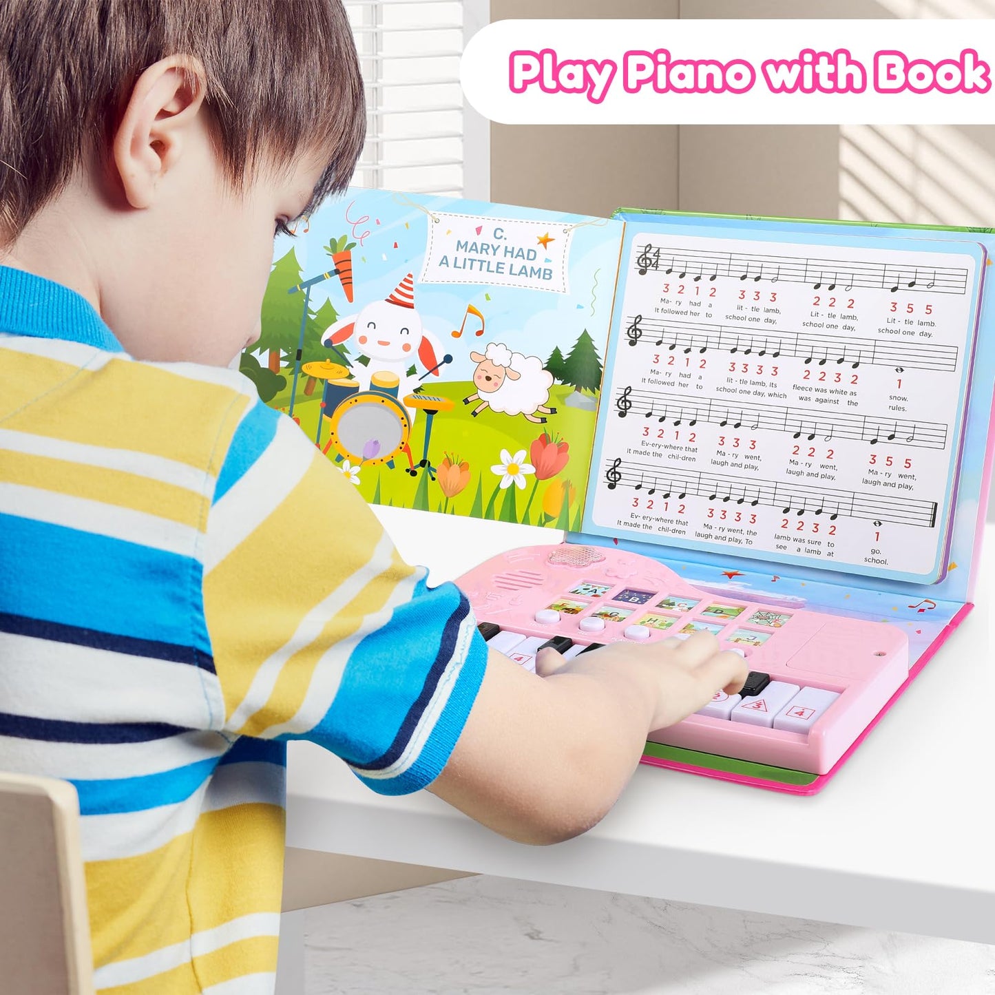 Toys For 3 Year Old Girls Gifts - Piano Book Educational Toddler Musical Toys For Kids Ages 3 4 5 6 7 8 Years Old Learning Birth