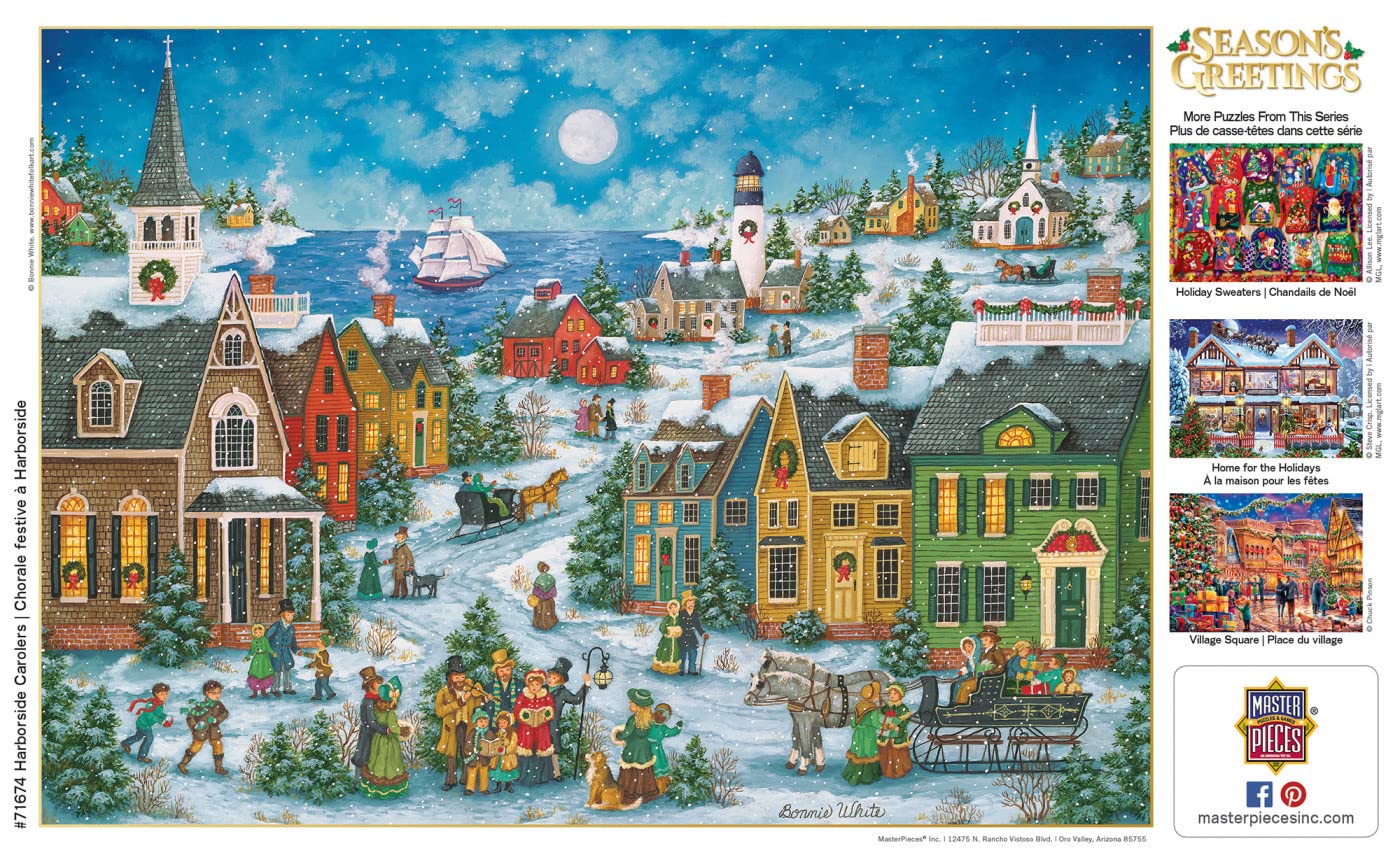 Masterpieces 1000 Piece Christmas Jigsaw Puzzle - Harbor Side Carolers - 19.25''X26.75''
