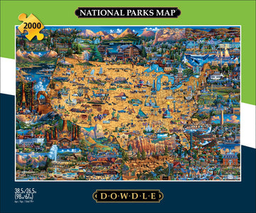 Buffalo Games 2000 Piece Jigsaw Puzzle - National Parks Map, Multicolor, Large Size, Model 2340, Perfect for Game Nights