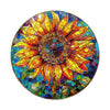 AEEKDOOK Wooden Puzzles for mature-themeds Stained Glass Sunflower Wood Puzzles mature-themed - Unique Animal Shape Wooden Jigsaw Puzzles for mature-themeds for Puzzle Lovers (13.4 * 13.4in - 300 Pieces)