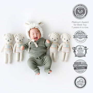 Cuddle + Kind Avery The Lamb Little 13'' Hand-Knit Doll - 1 Doll = 10 Meals, Fair Trade, Heirloom Quality, Handcrafted In Peru,