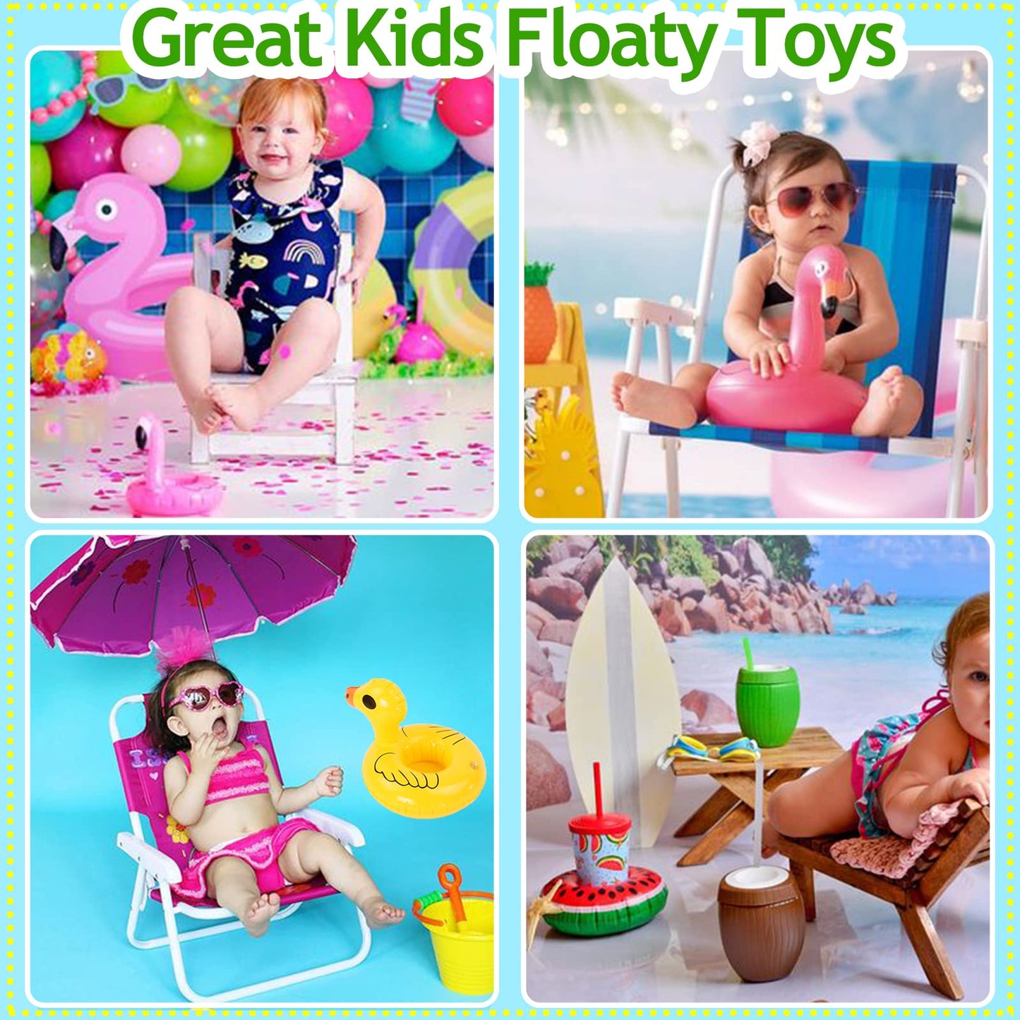Ishyan Inflatable Drink Holder, Drink Floats Inflatable Cup Holders Flamingo Coasters For Swimming Pool Party