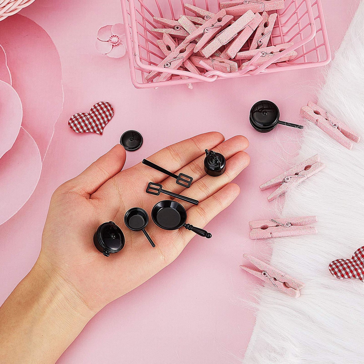 20 Pcs Dollhouse Miniature Cooking Set Miniature Pots And Pans 1/12 Scale Miniature Metal Stovetop Cookware For Mini Dollhouse Kitchen, Dollhouse Decoration Accessories For Party Supplies Pretend Play