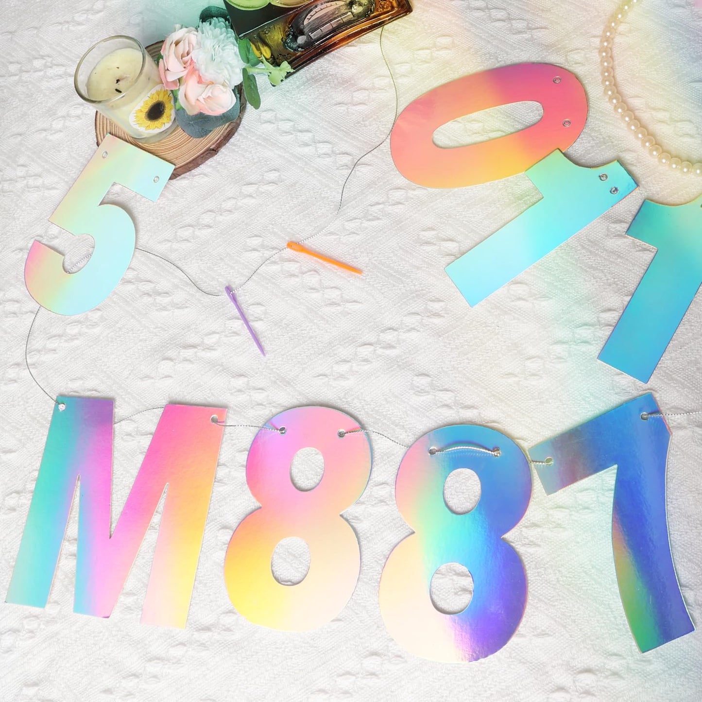 Diy Banner Kit With Letters Banner Letters Holographic Customizable Birthday Banners Graduation Banner Custom Party Hanging Banner For Graduation Wedding Party Baby Shower Decoration (Holographic)