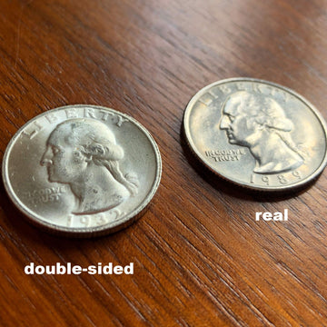 Canailles 2-Pack Double-Sided Quarters, 1 Double-Sided Heads Coin And 1 Double-Sided Tails Coin, Cool Novelty Quarter For Magic Tricks Or Pranks