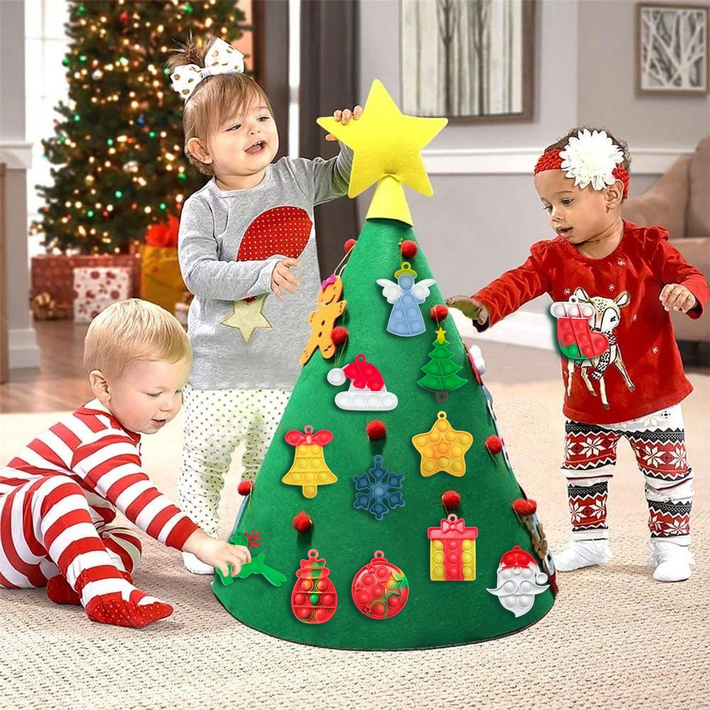 12Pcs Christmas Mini Pop Keychain Fidget Toys, Easter Day Gifts For Kids Mini Pop Bubble Christmas Fidget Toy,Party Favors Silicone Fidget Keychain Relieve Anxiety Stress Fidget Toy