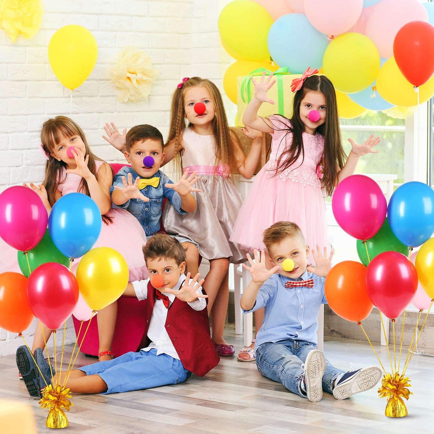 Yunsailing 24 Pcs Balloon Weights Metallic Anchor Balloon Holder for Helium Balloons Heavy Table Weights and 1 Roll Iridescent C