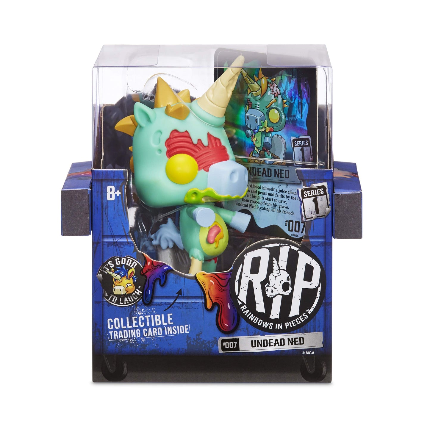 Mga Entertainment R.I.P. Rainbows In Pieces Gnarly, Messed Up Unicorn Character Undead Ned, Multicolor