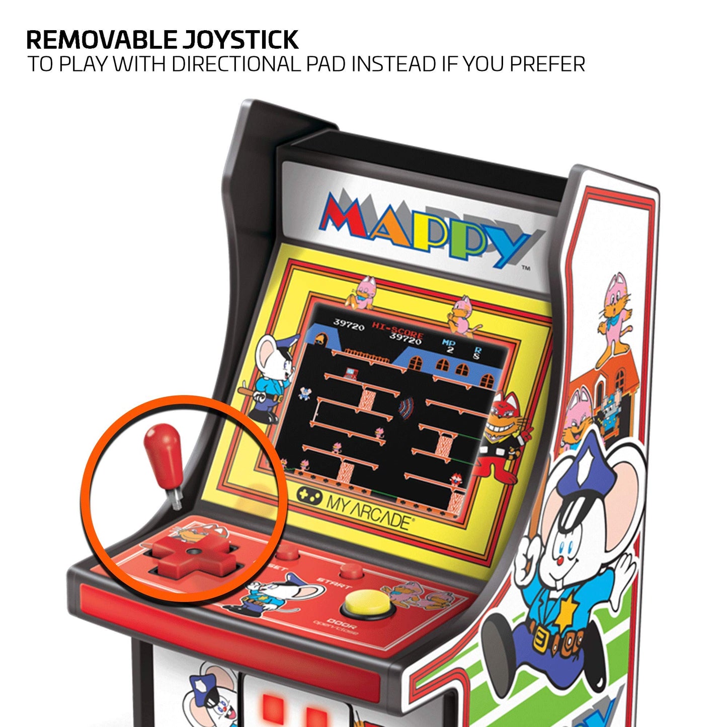 My Arcade My Arcade Mappy Micro Player: Fully Playable, 6.75 Inch Collectible, Color Display, Speaker, Volume Buttons, Headphone