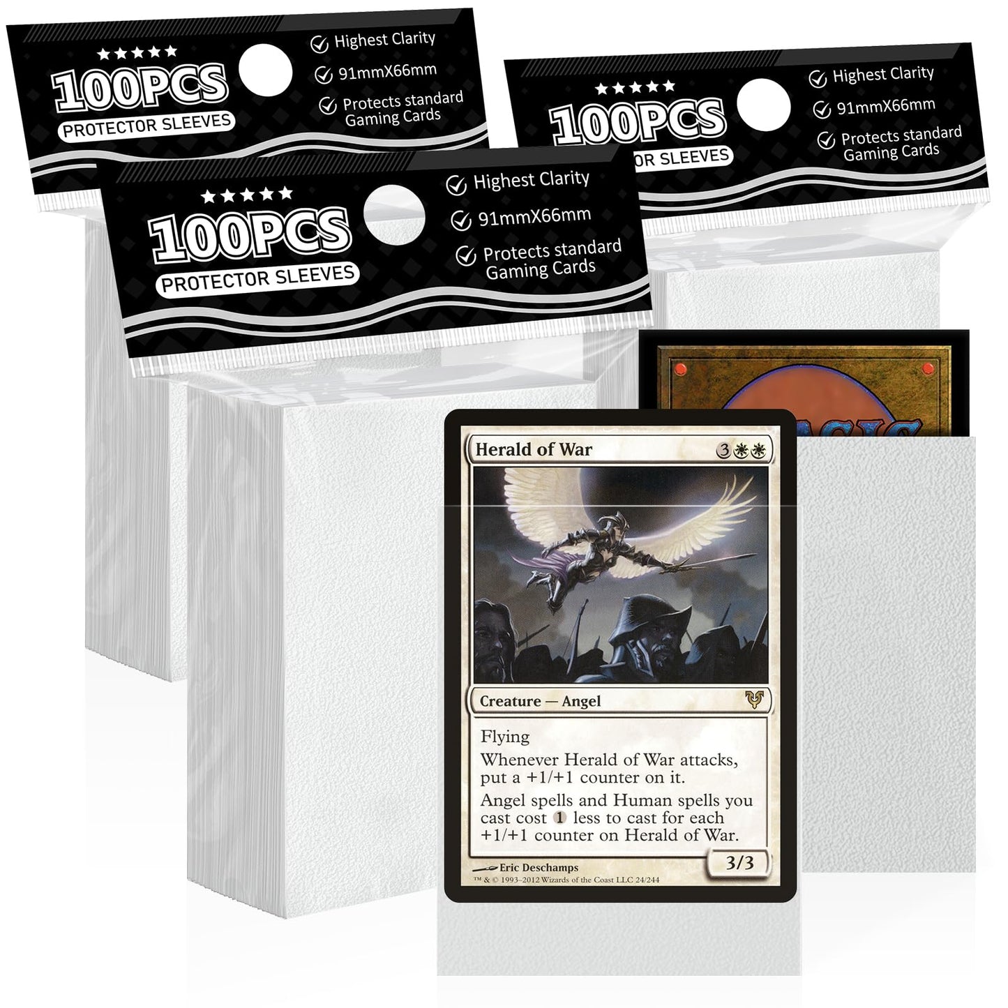 White Matte Card Sleeves For Mtg, 300 Pieces Perfect Fit Standard Card Sleeves For Trading Card Sports Cards Baseball Cards Tcg