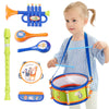 iPlay, iLearn Toddler Musical Instruments Set - Large Blue Drum, Trumpet, Flute & More - Perfect Birthday Gifts for Ages 18 Months to 5 Years