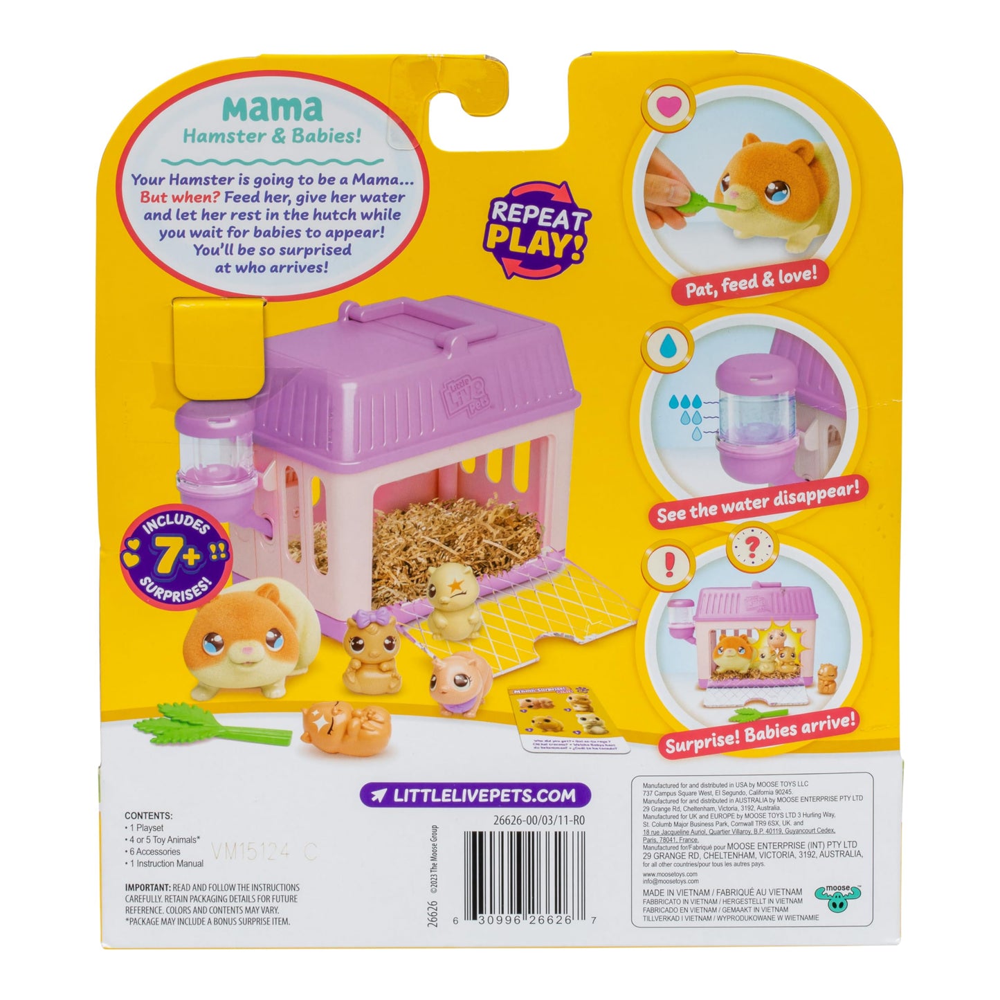 Little Live Pets Mama Surprise Minis Hamster, Care For Mama To Reveal 2-4 Mini Babies