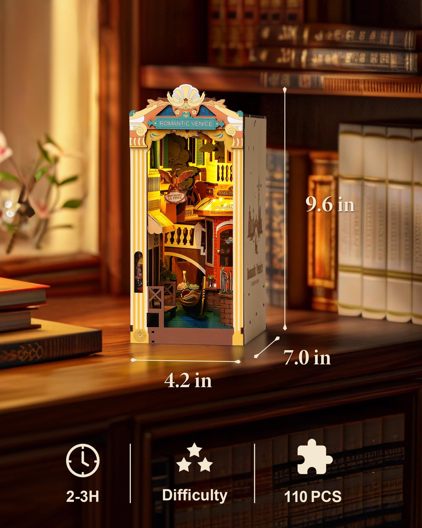 Robotime Book Nook Kit With Dustproof Sheet Diy Miniature House With Led Booknook Bookshelf Insert Decor 3D Wooden Bookend Model