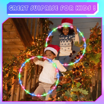 Jerify 4 Pack Led Hoop Light Up Hoop Led Glowing Lights Fitness Exercise Hoop 10 Color Changing Exercise Glowing Hoop For Dance Dark Fitness(23 Inch)