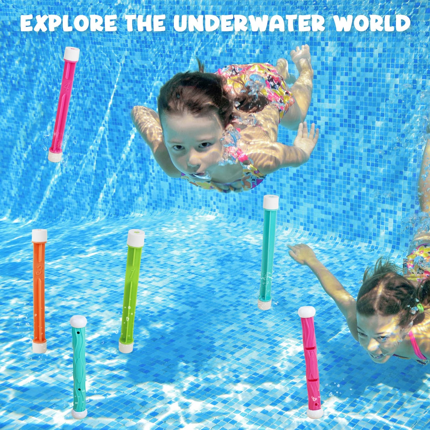 Pool Toys For Kids Ages 4-8, Underwater Training Diving Toys Set, Swimming Pool Toys For Kids Ages 8-12 For Fun Water Toys Games