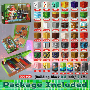 GraceDuck 300 PCS Magnetic Blocks - Magnetic Building Blocks, Stacking Magnets for Kids, Sensory Toy for STEM Montessori Sensory