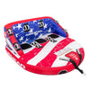 AIRHEAD Super Mable 3-Person Towable Tube - Inflatable Nylon Boat Tube, Stars & Stripes Pattern, 16 Handles, Cushioned Walls
