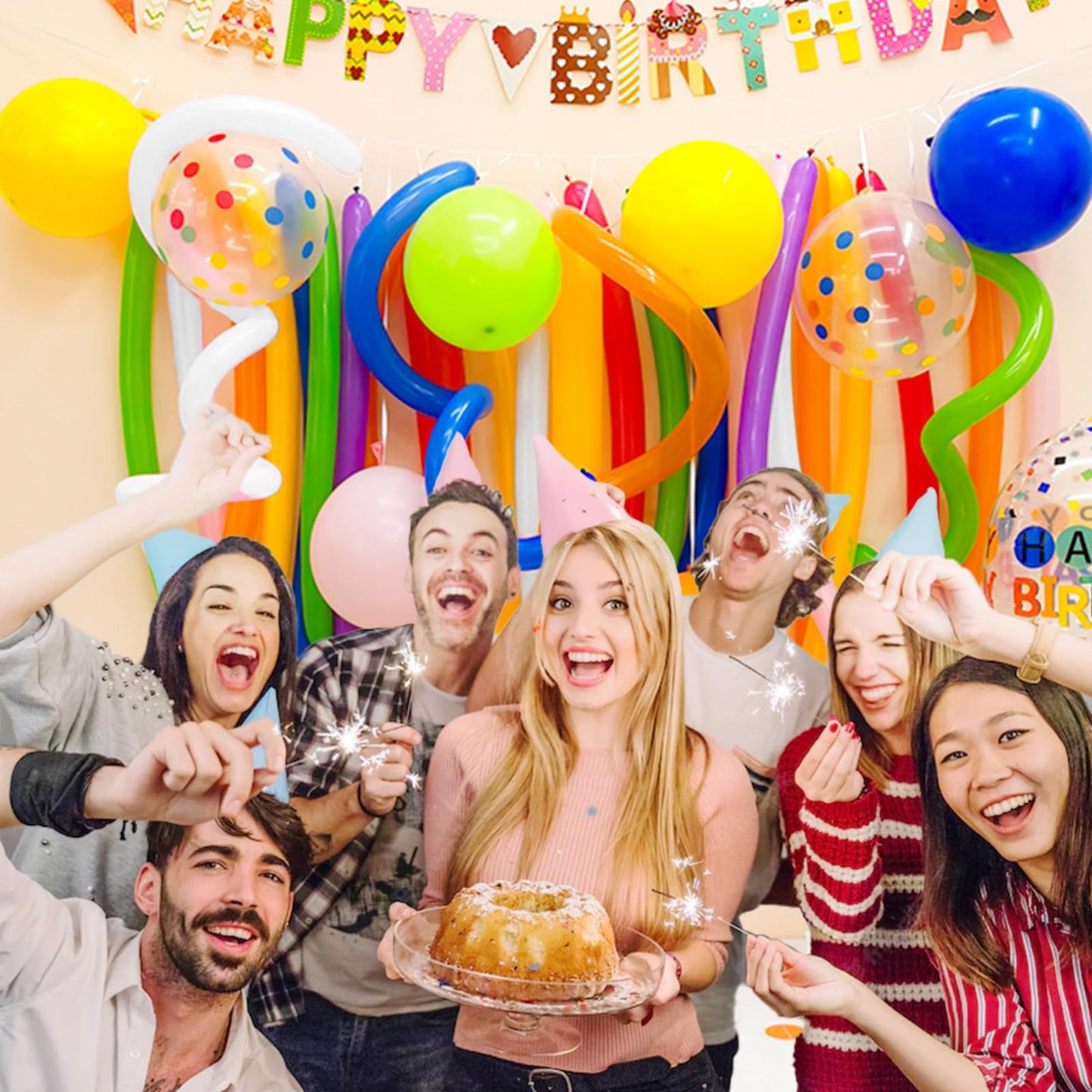 100Pcs 260 Balloons White Long Balloons For Balloon Garland Thickening Skinny Latex Twisting Animals Modeling Christmas Birthday