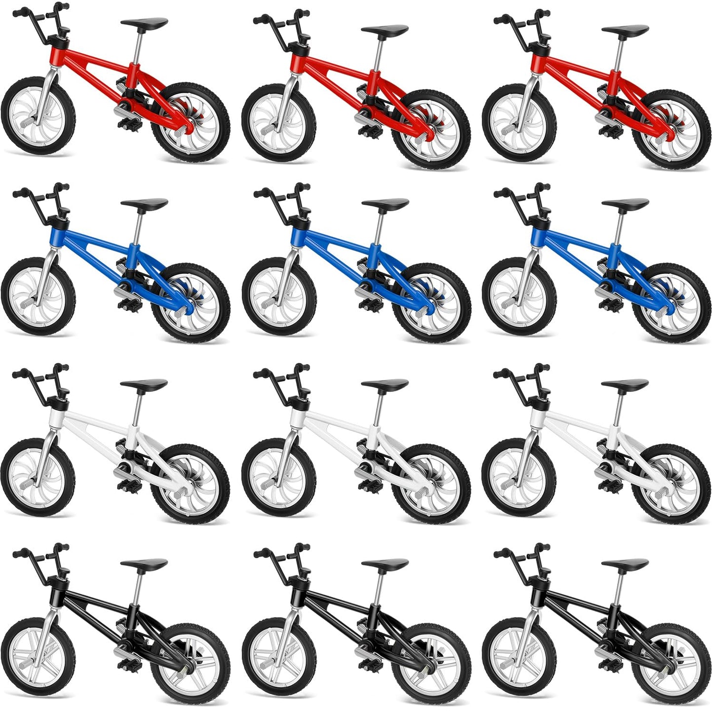 12 Pieces Finger Bikes Mini Extreme Sports Finger Bike Miniature Metal For Creative Game Favors Gifts (Rustic Color)