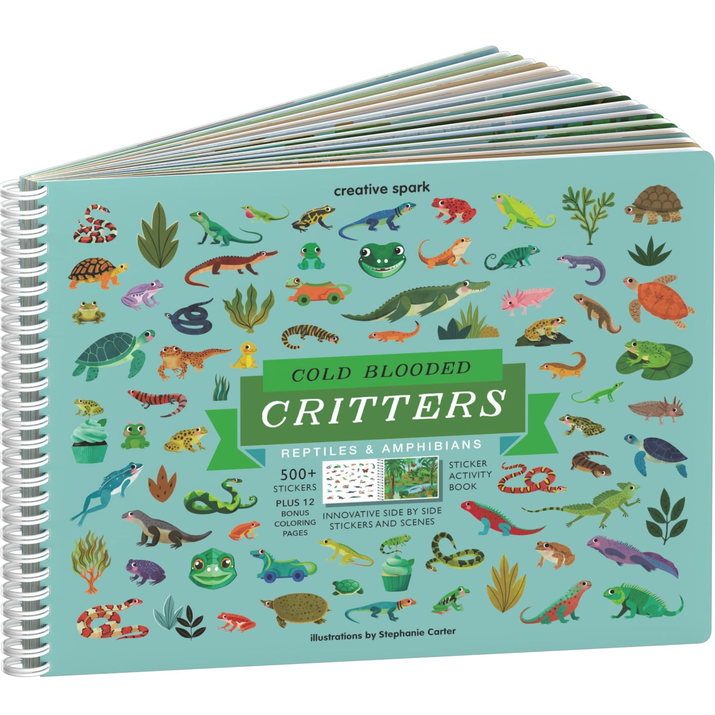 Cupkin Cold Blooded Critters Sticker Book Activity For Kids, Kid Plane Activities, 500+ Animal Stickers For Kids 12 Scenes + Col