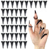XIPEGPA Full Finger Claw Rings Set - 40 Pieces Vintage Metal Cosplay Nail Art in Black
