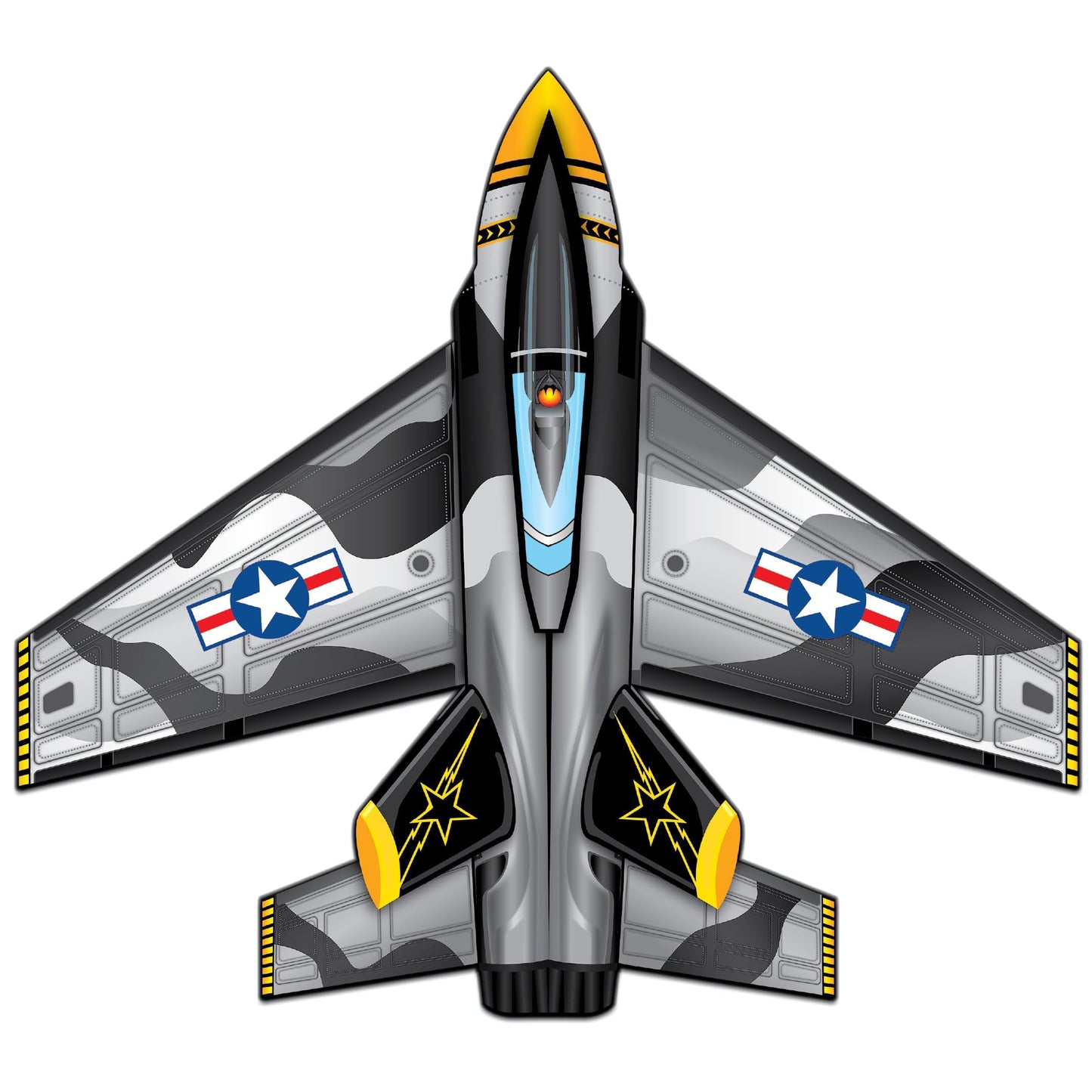 Windnsun Supersize Ultra Jet Fighter Ripstop Nylon Fighter Jet Airplane Kite, 57 Inches Wide