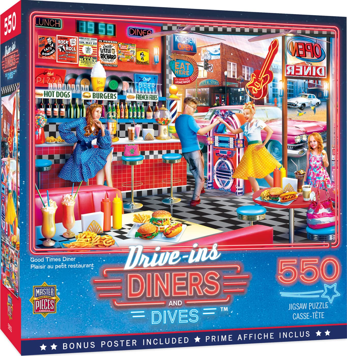 Masterpieces 550 Piece Jigsaw Puzzle For Adults, Family, Or Youth - Good Times Diner - 18''X24''