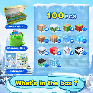 Aleath 100Pcs Magnetic Building Blocks-For Kids, Chirstmas Build Magnet World Set For 3-10 Years Old Boys & Girls Magnetic Build