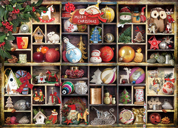 EuroGraphics Christmas Ornaments, 1000mm Cardboard, Brown Green Red, Model 6000-0759