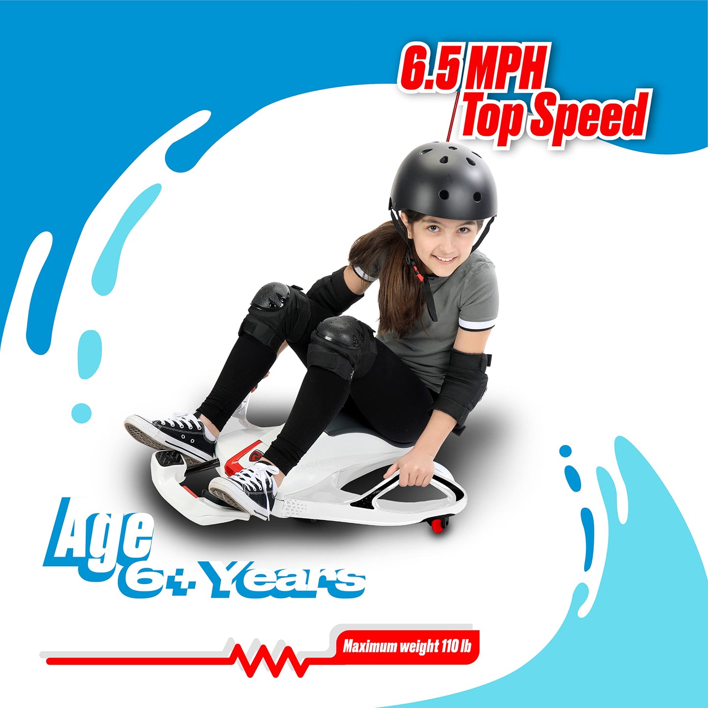 Rollplay Nighthawk NexGen Electric Ride On Toy for Ages 6 & Up with High Power 24V Lithium Ion Battery, Side Handlebars for Stee