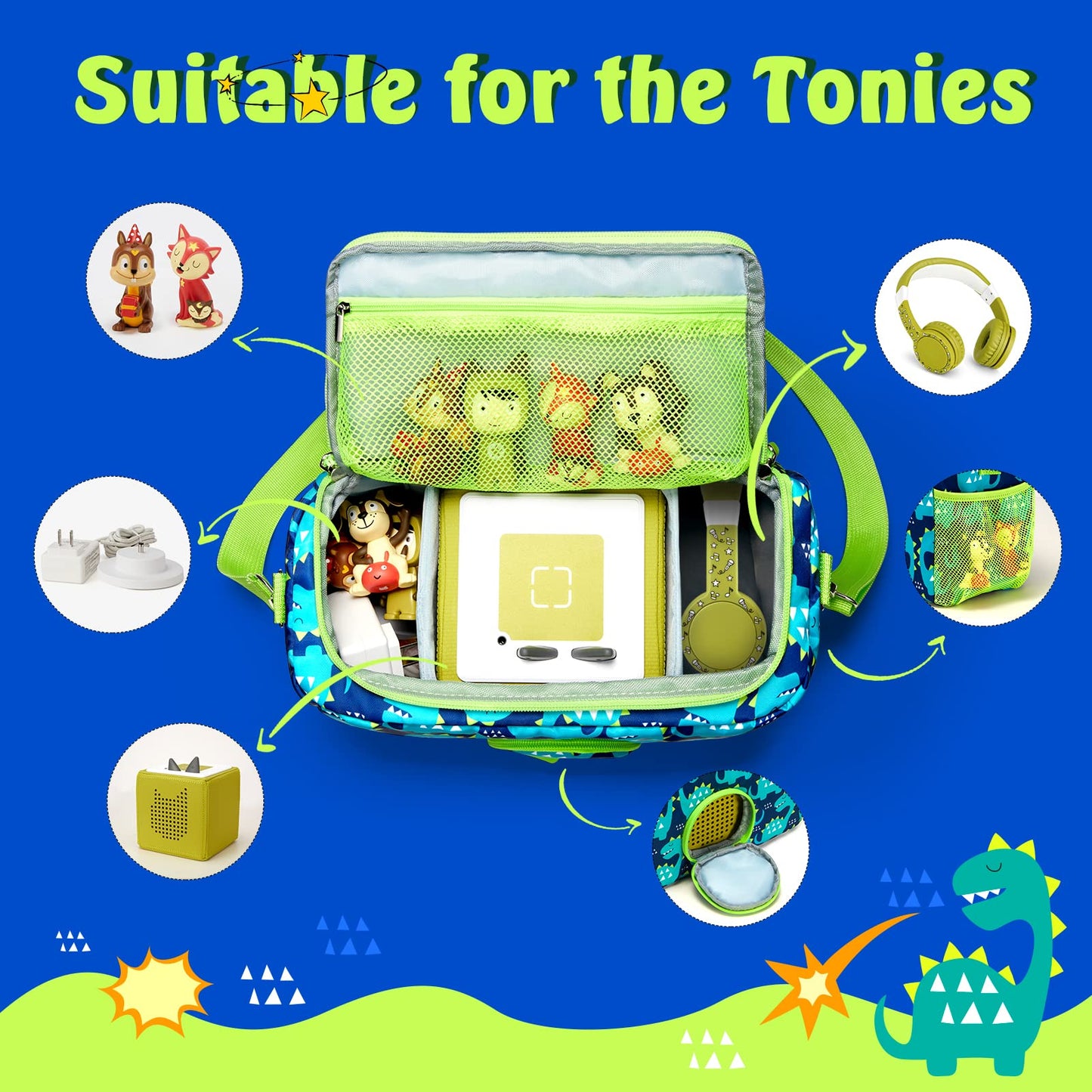 Maidmax Portable Carrying Case Compatible With Tonies Kids Audio Player Starter Set And Tonies Figures Characters, Carrying Box
