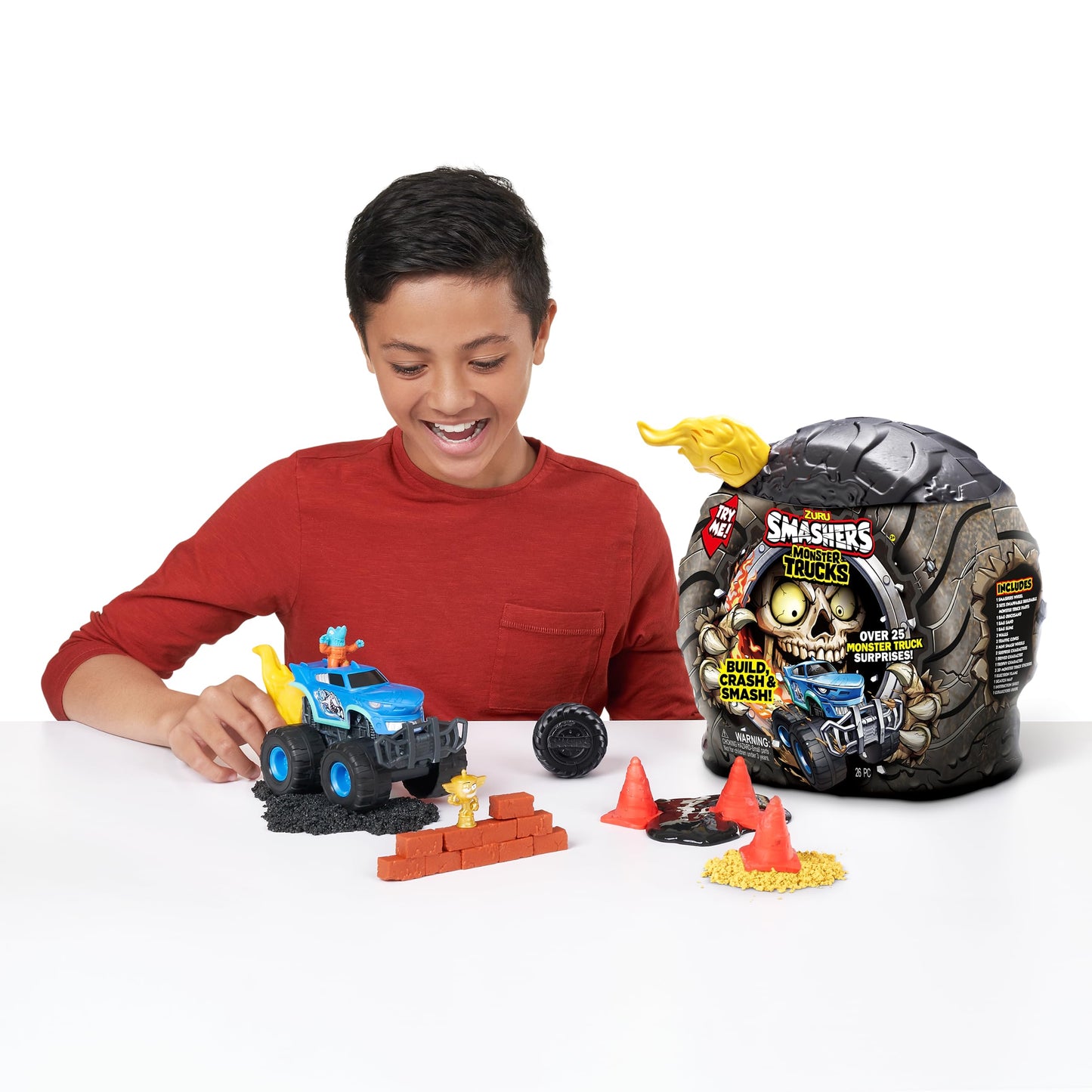 ZURU SMASHERS Dino Truck Monster Truck Surprise with 25 Collectible Surprises - 1 Pack, Plastic