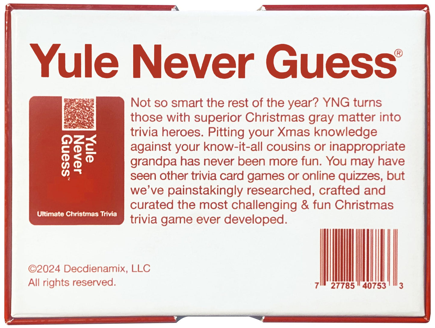 Yule Never Guess Ultimate Christmas Trivia Card Game - 110 Cards - 3 Or More Players - Ages 8+