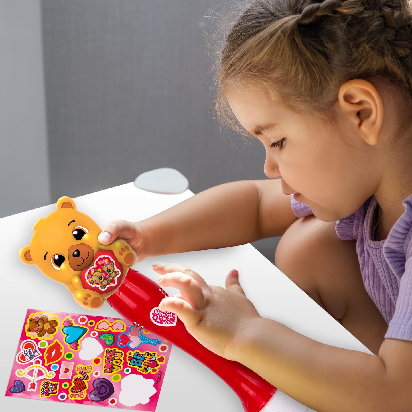 Artcreativity Light Up Valentine'S Day Bubble Wand For Toddlers, Heart Bubble Toy With Lights, Music, & Batteries, Valentines Day Gifts For Kids, Valentines Day Party Favors For Ages 3 4 5 6
