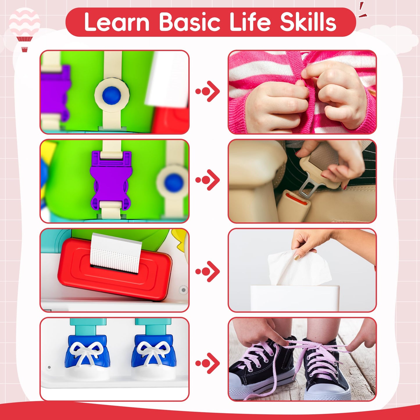 Montessori Toys For 1 Year Old Boy Girl, Musical Busy Board, Bilingual Learning Toy For Toddlers 1-3, 1St Birthday Gift, Educati