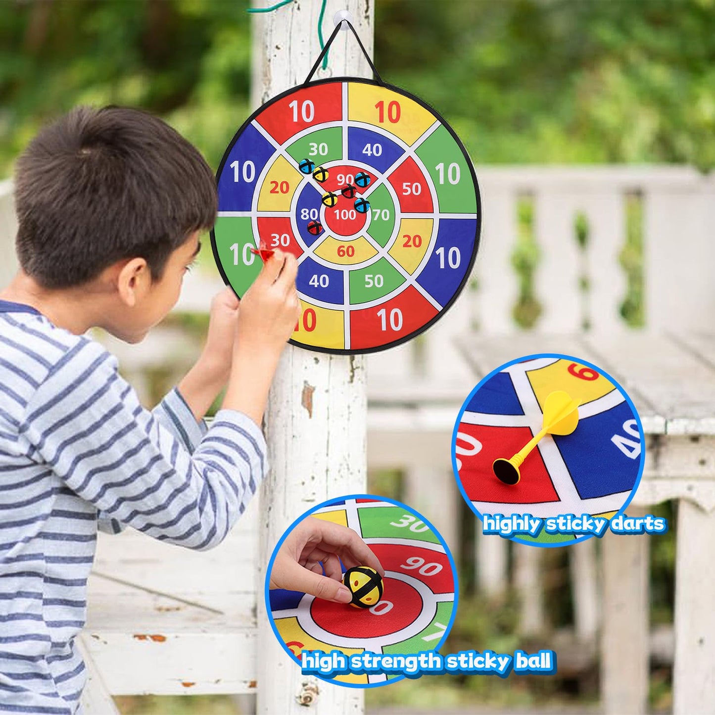 Dyrfolm 48 Pcs Carnival Games Combo Set,Plastic Cones Ring Bean Bag Toss Games Combo Set,Carnival Outdoor Games For Kids Adults