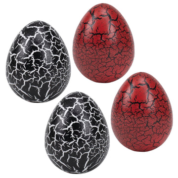 Class Collections Surprise Growing Dragon Hatch Egg Kids Novelty Toy - Pack Of 4, Black And Red