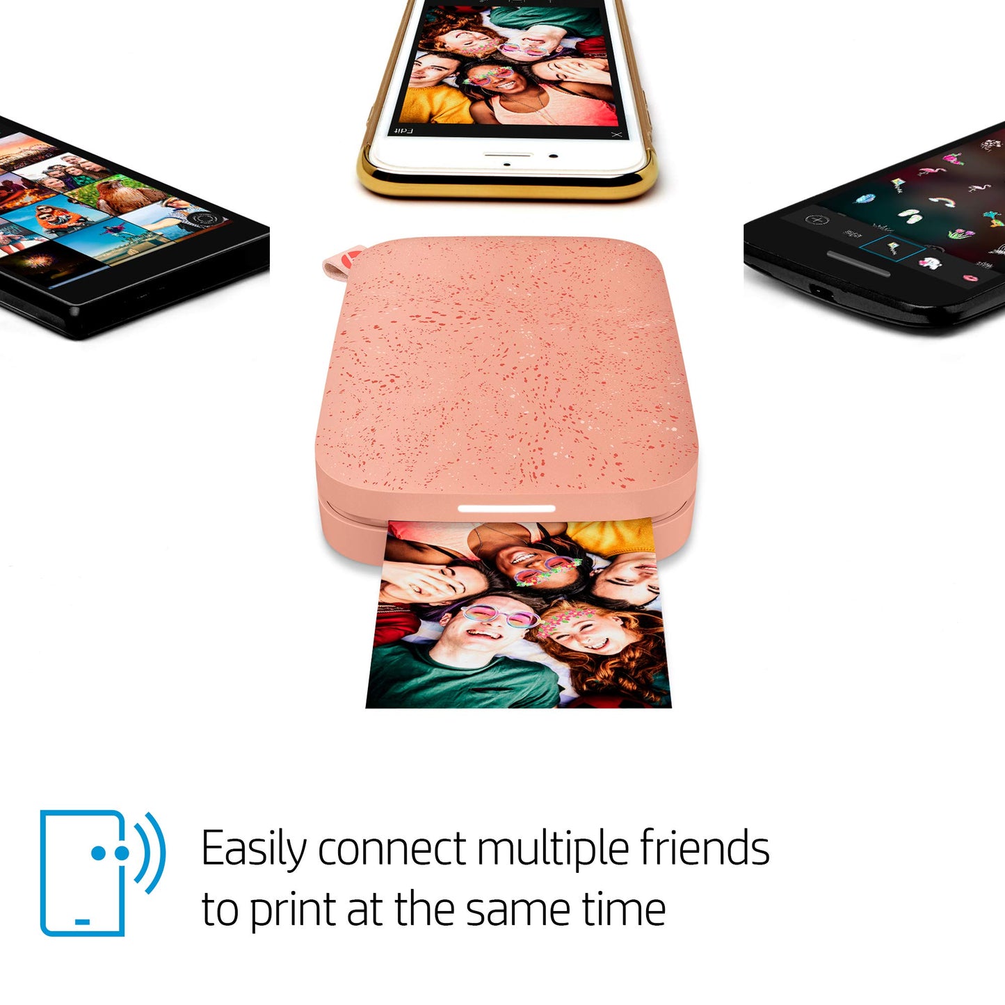 HP Sprocket Portable 2x3 Instant Color Photo Printer (Blush Pink) Zink Paper Bundle